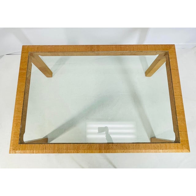 Karl Springer Raffia Embossed Dining Table in the Style of Karl Springer, Usa 1970's For Sale - Image 4 of 12