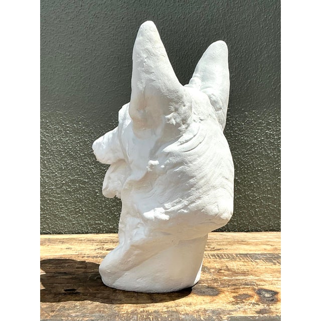 Late 20th Century Vintage Cast Concrete German Shepherd Head For Sale - Image 5 of 12