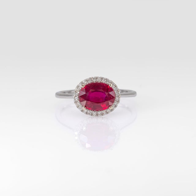 2020s 2.8Ct Madagascar Ruby Ring With Natural Diamond Accents: Solid 14k Gold, Size 6.75 For Sale - Image 5 of 10