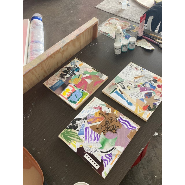 Antique White Modern Encaustic and Collage Painting 'Home Grown' For Sale - Image 8 of 8