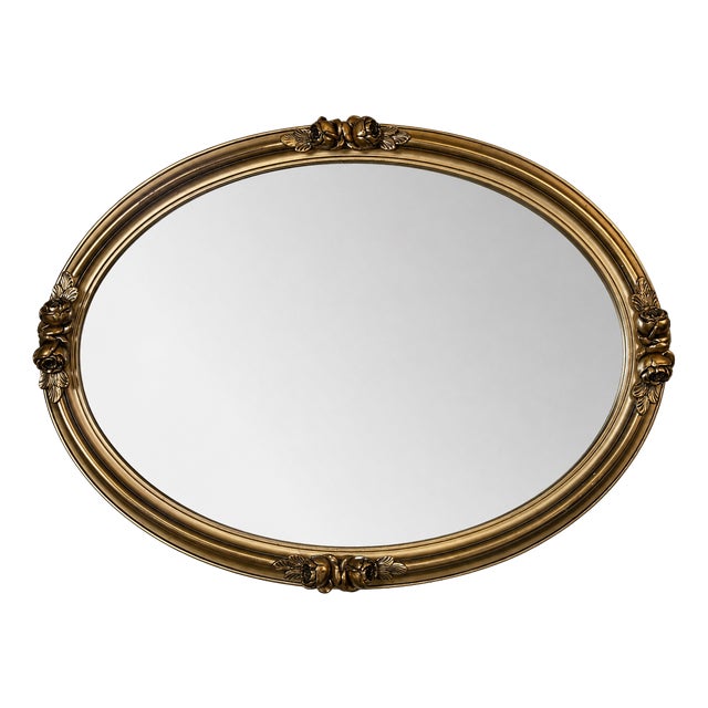 Gilded Wooden Mirror, 1950s For Sale
