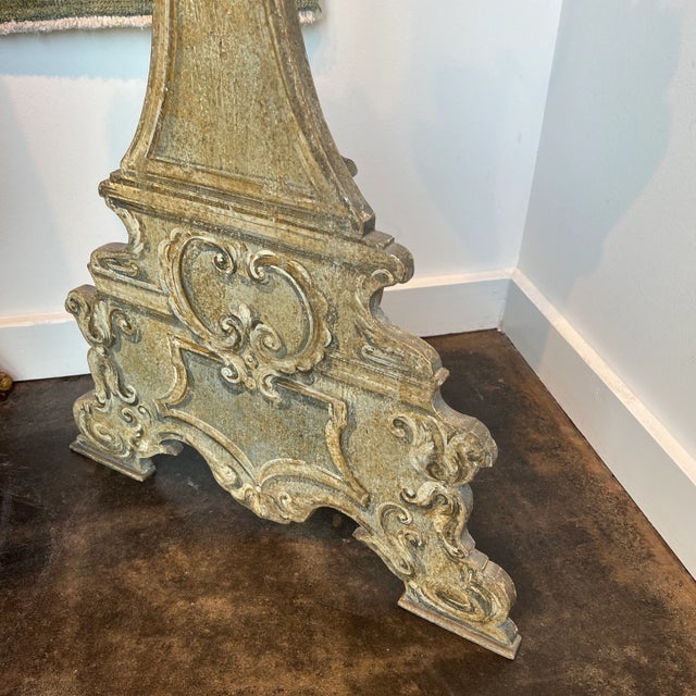 Wood 1990s Italian Hand Painted Wood Pedestal For Sale - Image 7 of 12