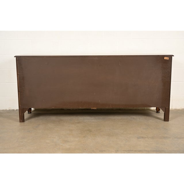 Baker Furniture French Provincial Louis XV Carved Oak Triple Dresser or Credenza For Sale - Image 17 of 18