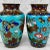 Paint Antique Chinese Cloisonne Turquoise Enamel & Brass Floral Vase - a Pair For Sale - Image 7 of 10