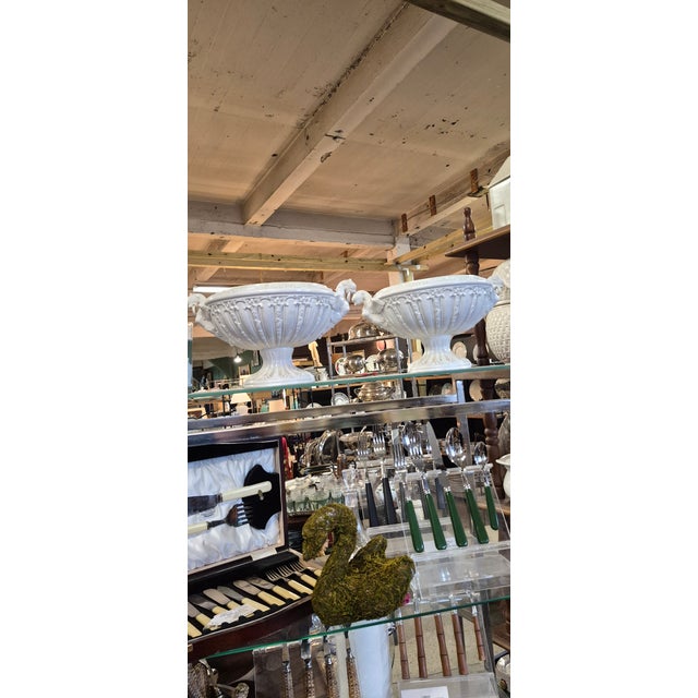 1940s Pair of 1940s Italian Pottery Urns For Sale - Image 5 of 5