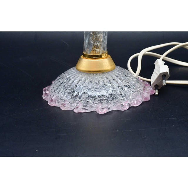 Pink Pink Murano Glass Vintage Table Lamp, 1980s For Sale - Image 8 of 12