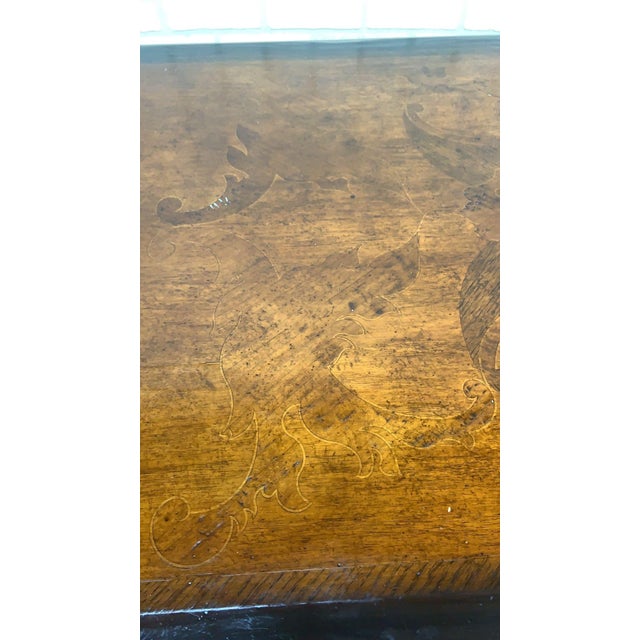 Wood Late 20th Century Marchetti – Hand Made in Italy Inlaid Walnut Extending Dining Table For Sale - Image 7 of 12