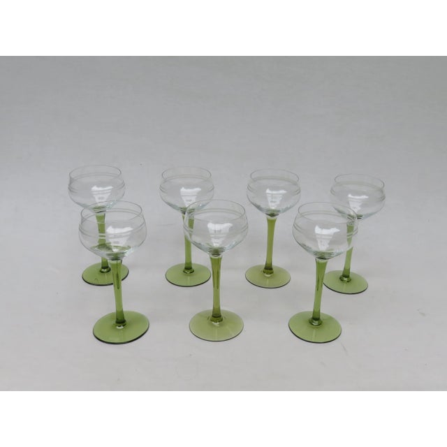 Antique Art Nouveau Wine Glasses, Set of 7 For Sale - Image 10 of 10
