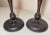 19th Century Pair Antique 19th Century Turned English Wood Brass Candlesticks Candle Holders For Sale - Image 5 of 8