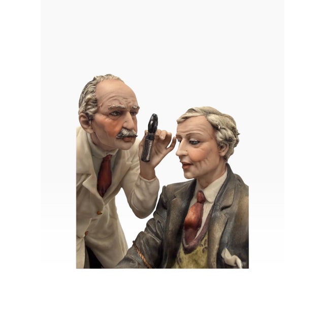Capodimonte Vintage Signed Capodimonte "The Oculist" Porcelain Sculpture by Luciano Cazzola For Sale - Image 4 of 10