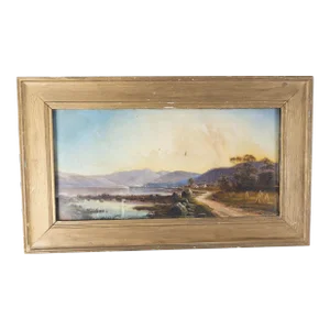 19th Century Scottish Oil Landscape Painting With Edinburgh Labels