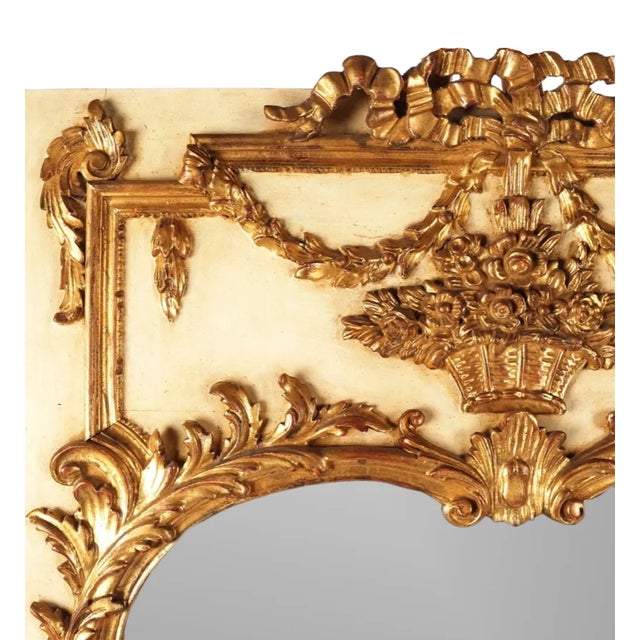 Mid 20th Century Vintage Neoclassical Style Giltwood Trumeau Mirror For Sale - Image 5 of 11
