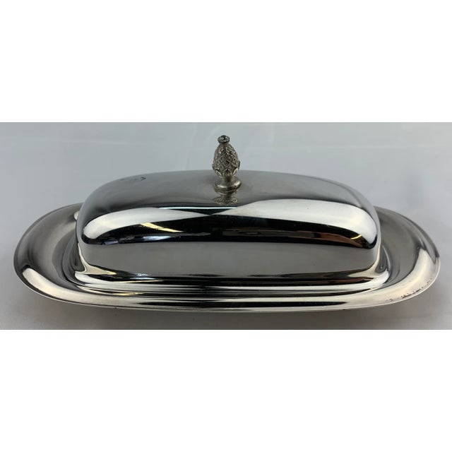 American 1950s Vintage Silverplate Butter Dish For Sale - Image 3 of 9