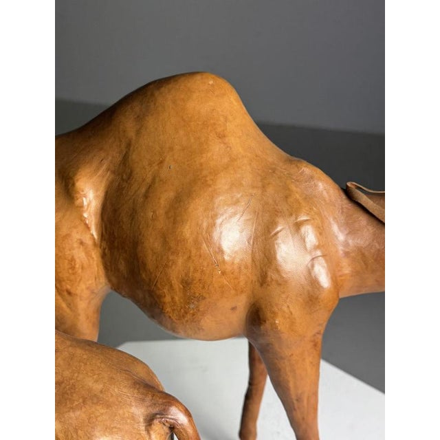 Leather Decorative Statues of Dromedaries, Set of 2 For Sale - Image 4 of 17