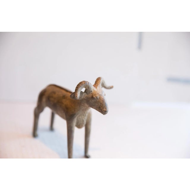 African Vintage African Ram Sculpture For Sale - Image 3 of 7