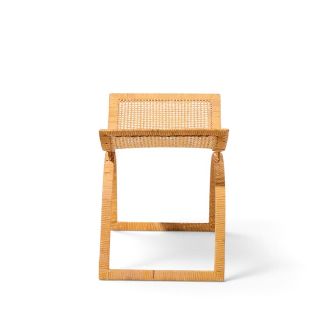 Harvey Probber Harvey Probber Artisan Collection Mid Century Rattan Over Steel Stools - Pair For Sale - Image 4 of 12