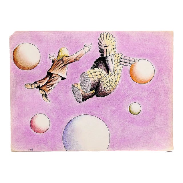 Surrealistic Composition - Original Drawing - 20th Century 20th Century For Sale