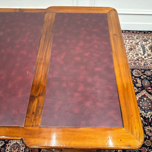English Partner Desk with Burgundy Leather Top For Sale - Image 18 of 18