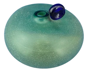 Vintage Italian Green Murano Glass Globular Vase by Alfredo Barbini, 1950s