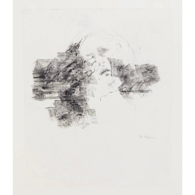 Charcoal Late 20th Century Female Portrait Charcoal on Paper For Sale - Image 8 of 9