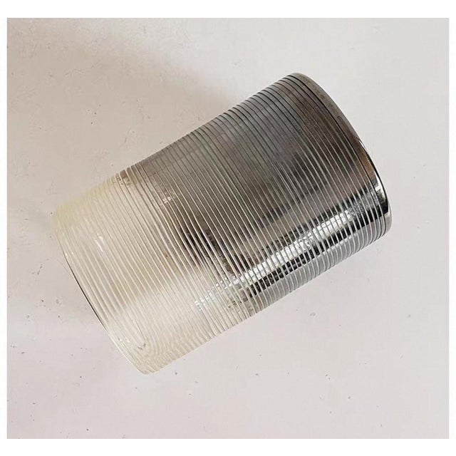 1980s 1980s Gradual Ribbed Glass Vase For Sale - Image 5 of 5