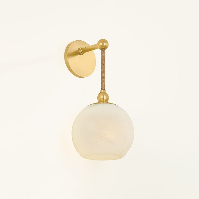 Metal Mitzi Abbie 7.25 in. 1 Light Wall Sconce in Aged Brass Finish For Sale - Image 7 of 10