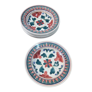 1960s Belgium Imperiale Et Royale Nimy Sponge and Hand Painted Bowl - Set of 10