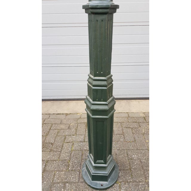 Cast Iron Lamp Post M2 with Copper Square Lantern For Sale - Image 5 of 6