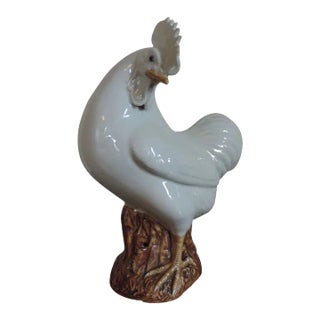 Large Antique 19th Century Chinese Porcelain Model of a Rooster, Cockerel or Chicken For Sale