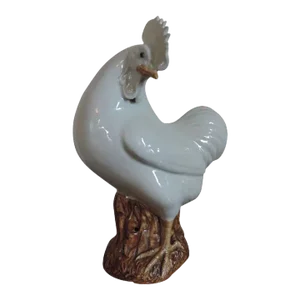 Large Antique 19th Century Chinese Porcelain Model of a Rooster, Cockerel or Chicken