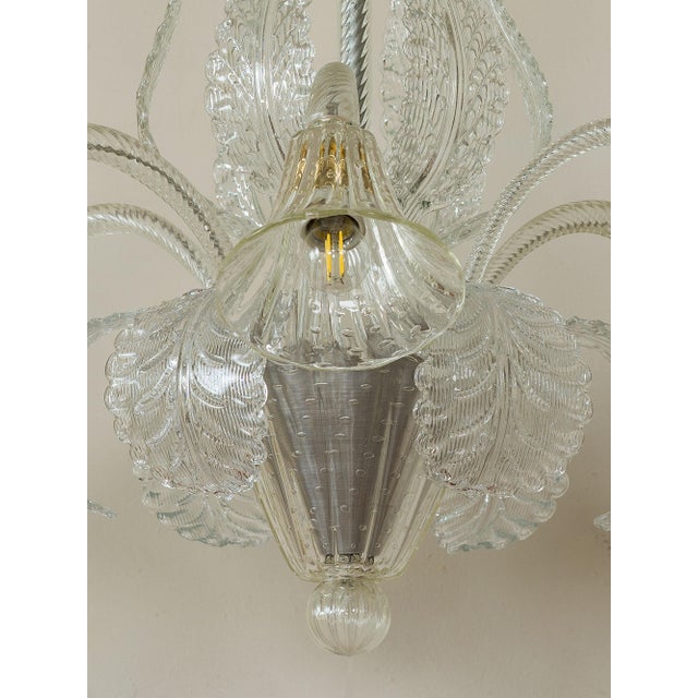Vintage Six-Light Murano Blown Glass Chandelier from Barovier & Toso, 1930s For Sale - Image 12 of 15