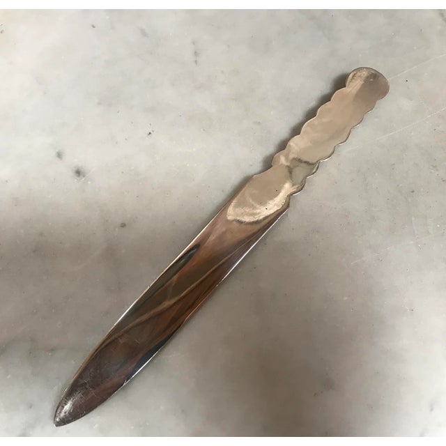 Metal Vintage Sterling Silver Letter Opener Torchon, Italy, 1970s For Sale - Image 7 of 9