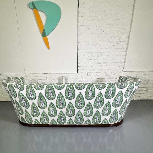 Wood Modern Sofa in Bindi Kelly Paisley For Sale - Image 7 of 10