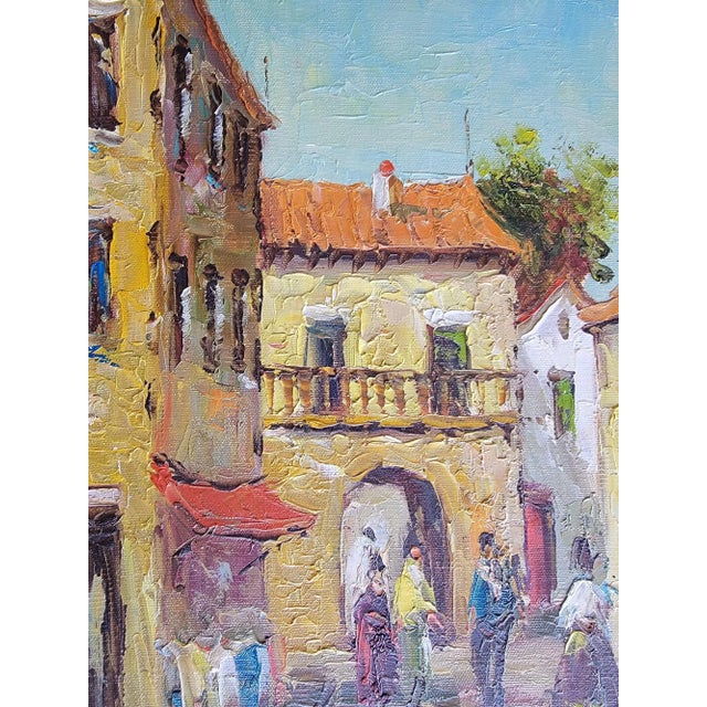 European Street Scene Street Paintings - A Pair For Sale - Image 12 of 16