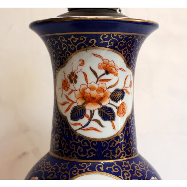 Circa 1900-1920 Japanese Vase Mounted as a Lamp For Sale - Image 4 of 6
