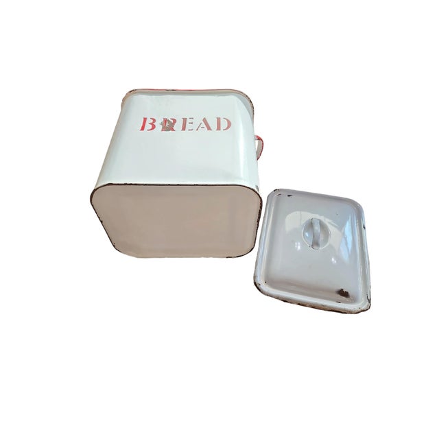 1930s Mid-Century Falcon Enamelware Bread Tin and Glasco Measuring Pitcher For Sale In Atlanta - Image 6 of 6