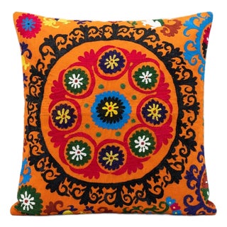 Tashkent Suzani Pillow Cover 27'' X 30'' For Sale