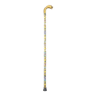 Vintage Cloisonne Dragon Head Cane - Gilt Enamel Walking Stick For Sale