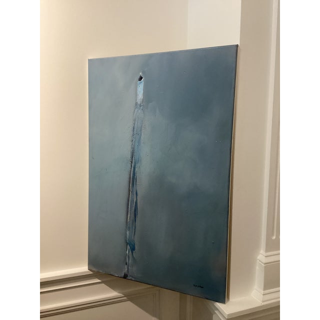 Taylor A. Moore Abstract Figural Painting in Blue For Sale - Image 4 of 6
