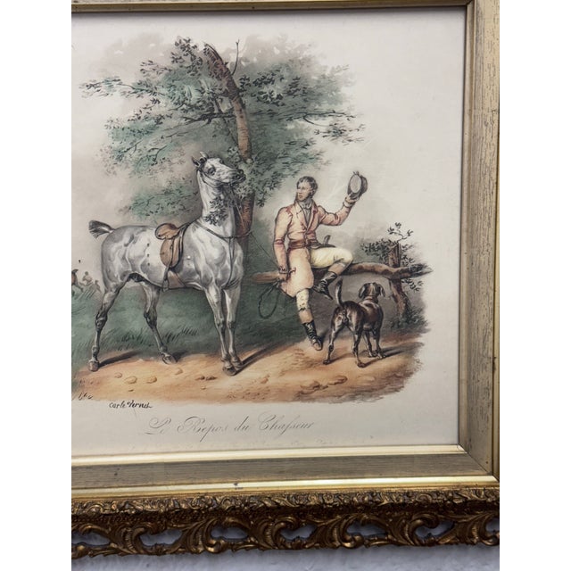 Carle Vernet "Le Repos Du Chasseur" Art Print, Framed For Sale In San Francisco - Image 6 of 12