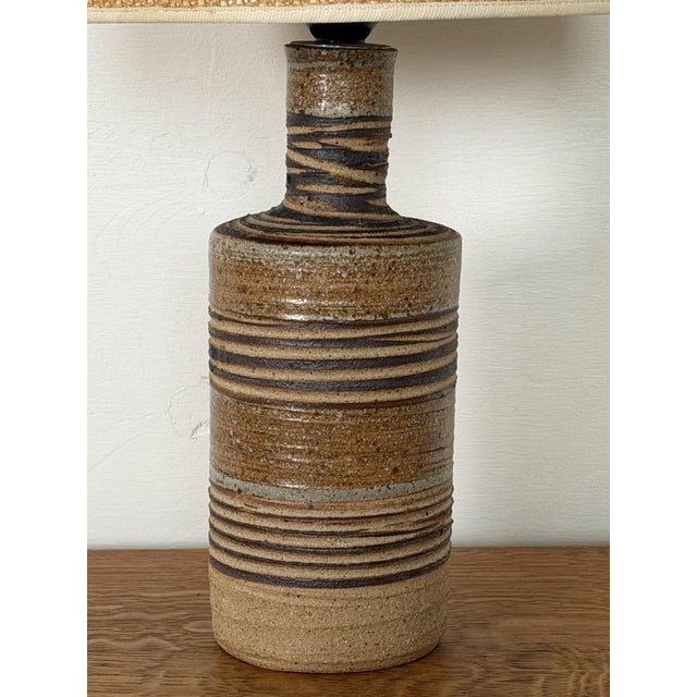 Danish Bottle-Shaped Stoneware Table Lamp by Tue Poulsen, 1960s For Sale - Image 6 of 8