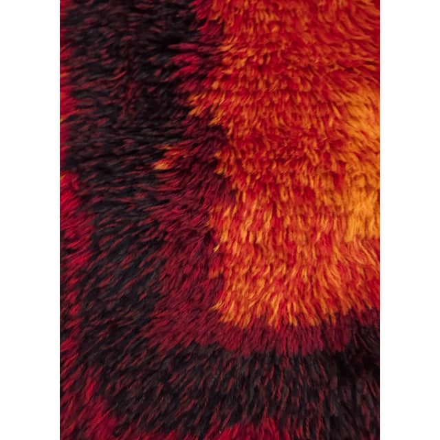 Mid-Century Modern Mid-Century Modern Handmade Rya Rug in Wool, Denmark, 1970s For Sale - Image 3 of 5