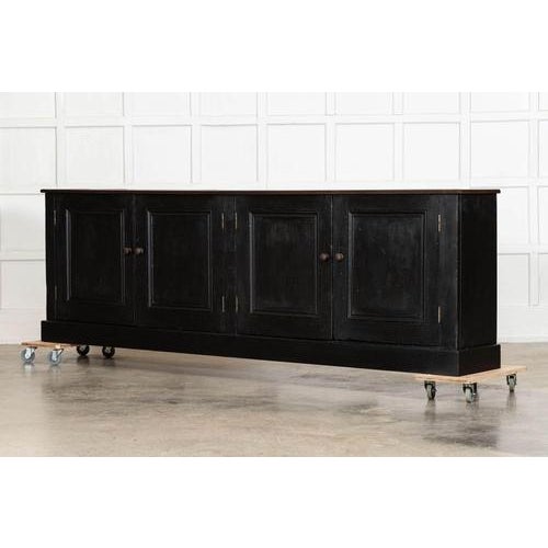 Late 19th Century 19th Century English Monumental Ebonised Pine Dresser Base, 1870s For Sale - Image 5 of 14