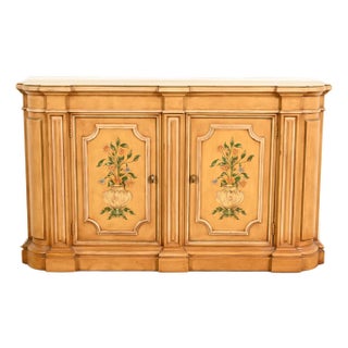 Henredon French Regency Louis XVI Hand Painted Console or Bar Cabinet For Sale