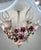 Murano 1950’s Italian Tole Chandelier With Murano Glass Shade Porcelain Flowers For Sale - Image 4 of 12