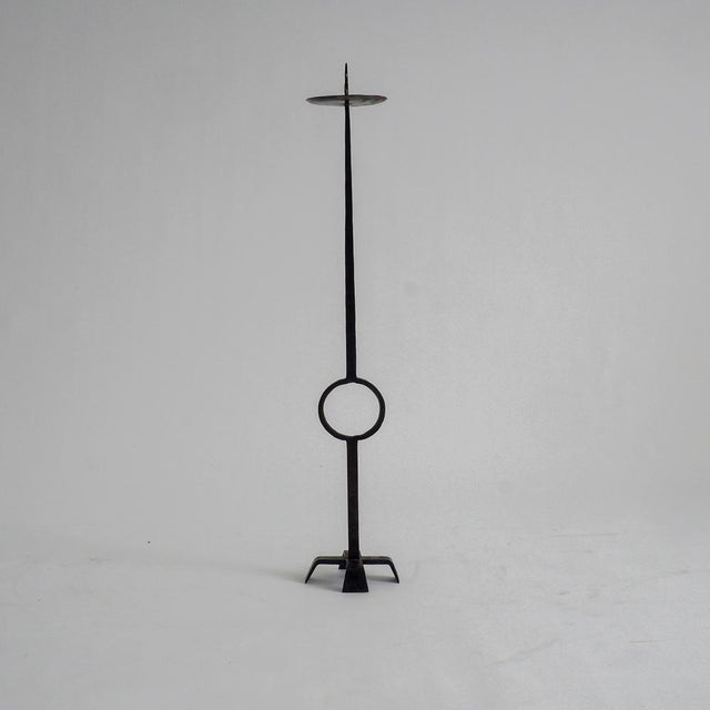 Standing Candleholder in Wrought Iron, 1970s For Sale - Image 12 of 13
