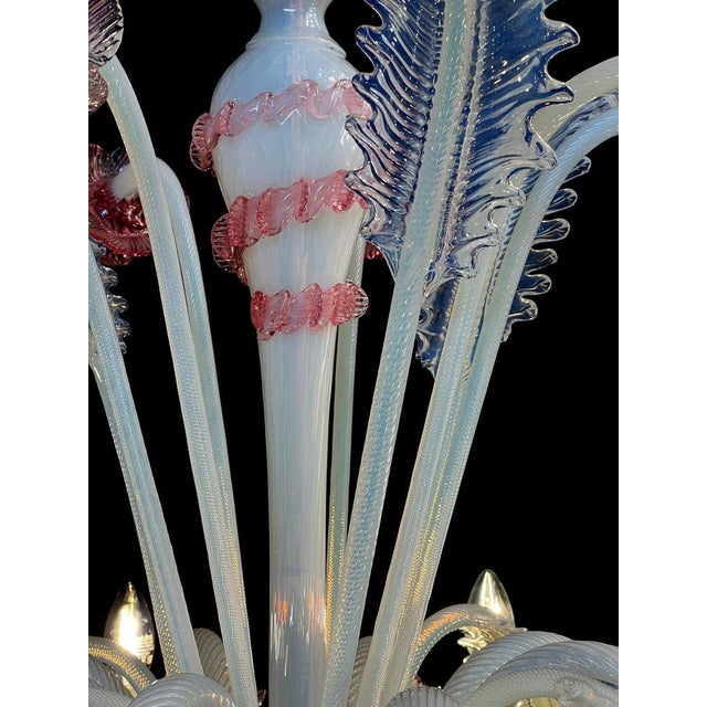 Vintage Venetian Light Blue and Pink Chandelier, 1950s For Sale - Image 17 of 18