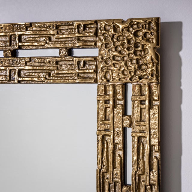 Brass Mirror, Attributed to Luciano Frigerio, Italy, 1970s For Sale In New York - Image 6 of 8