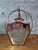 Baroque Hanging Lantern in Acid-Etched Glass and Bordeaux Sheet Metal, 1890s For Sale - Image 5 of 7