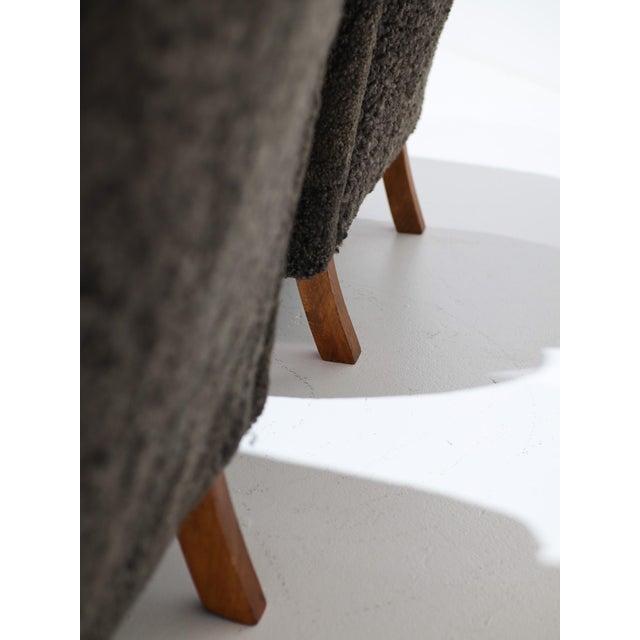 Brown Danish Chairs in Sheepskin Leather, 1940s For Sale - Image 8 of 14